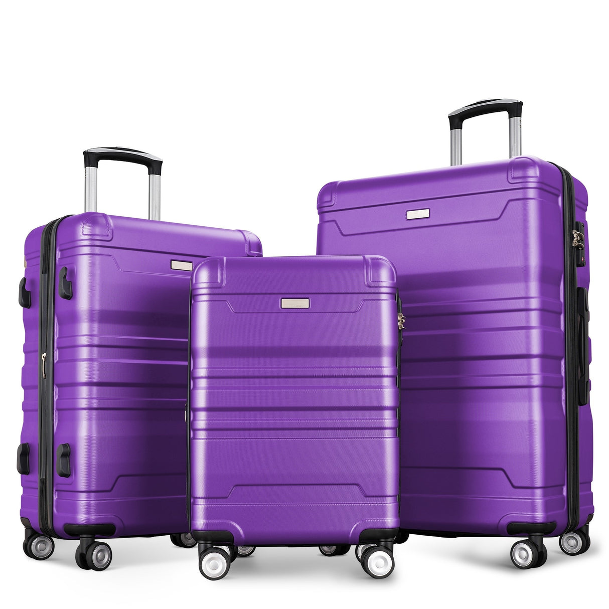 3 Pcs Luggage Set, Expandable ABS Hardshell Suitcases Spinner Wheels with TSA Lock 20''24''28''