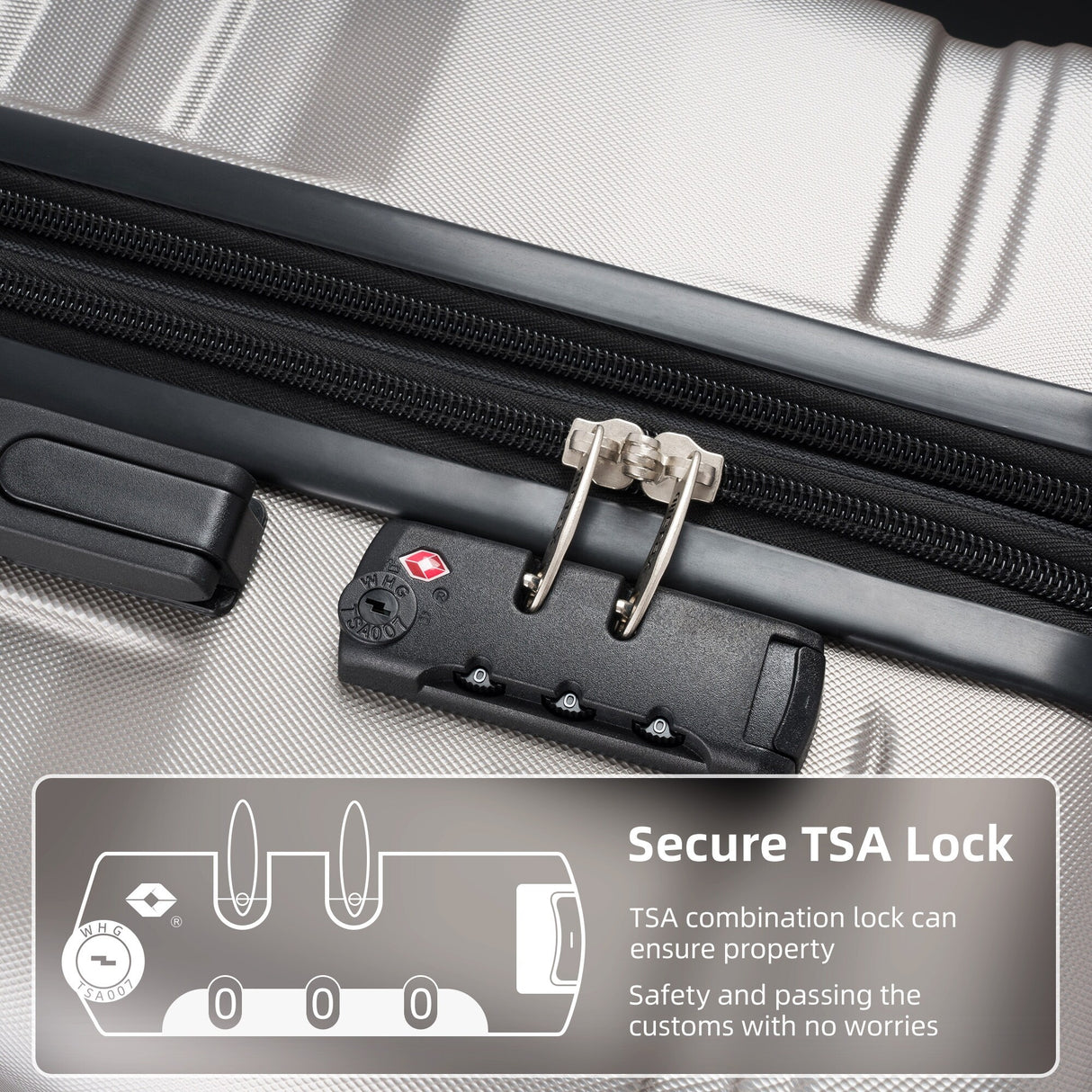 3 Pcs Luggage Set, Expandable ABS Hardshell Suitcases Spinner Wheels with TSA Lock 20''24''28''