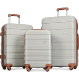 3 Pcs Luggage Set, Expandable ABS Hardshell Suitcases Spinner Wheels with TSA Lock 20''24''28''