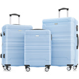 3 Pcs Luggage Set, Expandable ABS Hardshell Suitcases Spinner Wheels with TSA Lock 20''24''28''