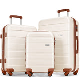 3 Pcs Luggage Set, Expandable ABS Hardshell Suitcases Spinner Wheels with TSA Lock 20''24''28''