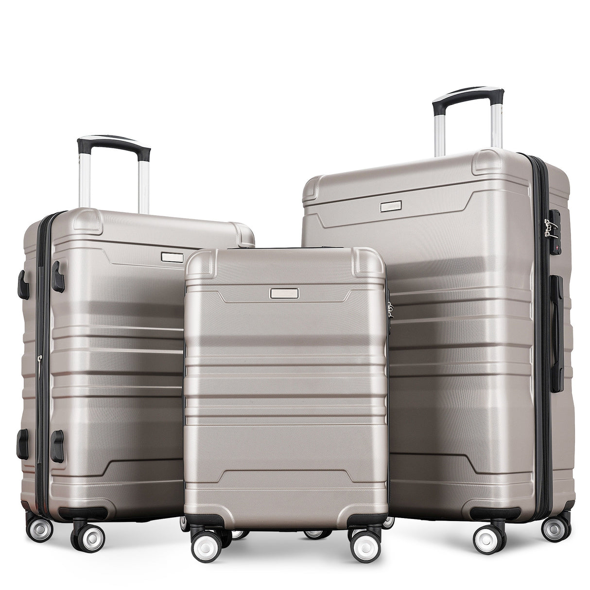 3 Pcs Luggage Set, Expandable ABS Hardshell Suitcases Spinner Wheels with TSA Lock 20''24''28''