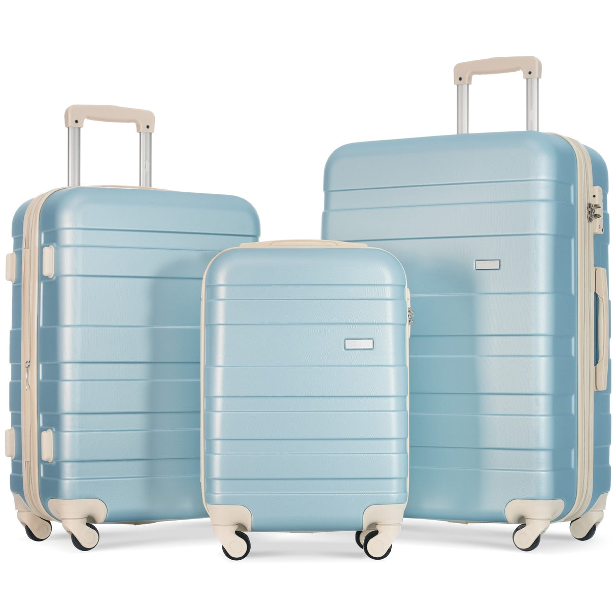 3 Pcs Luggage Set, Expandable ABS Hardshell Suitcases Spinner Wheels with TSA Lock 20''24''28''