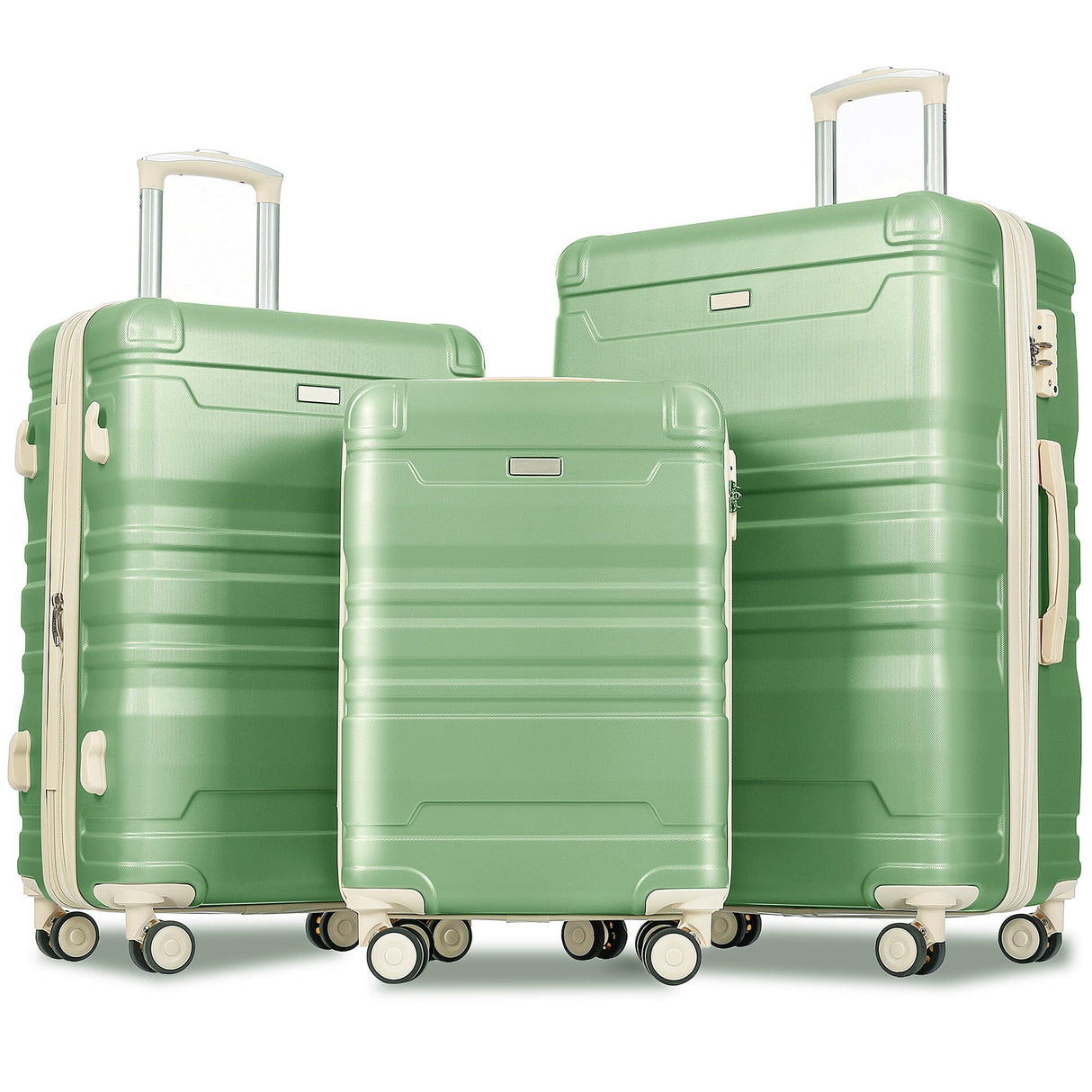 3 Pcs Luggage Set, Expandable ABS Hardshell Suitcases Spinner Wheels with TSA Lock 20''24''28''