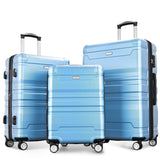 3 Pcs Luggage Set, Expandable ABS Hardshell Suitcases Spinner Wheels with TSA Lock 20''24''28''