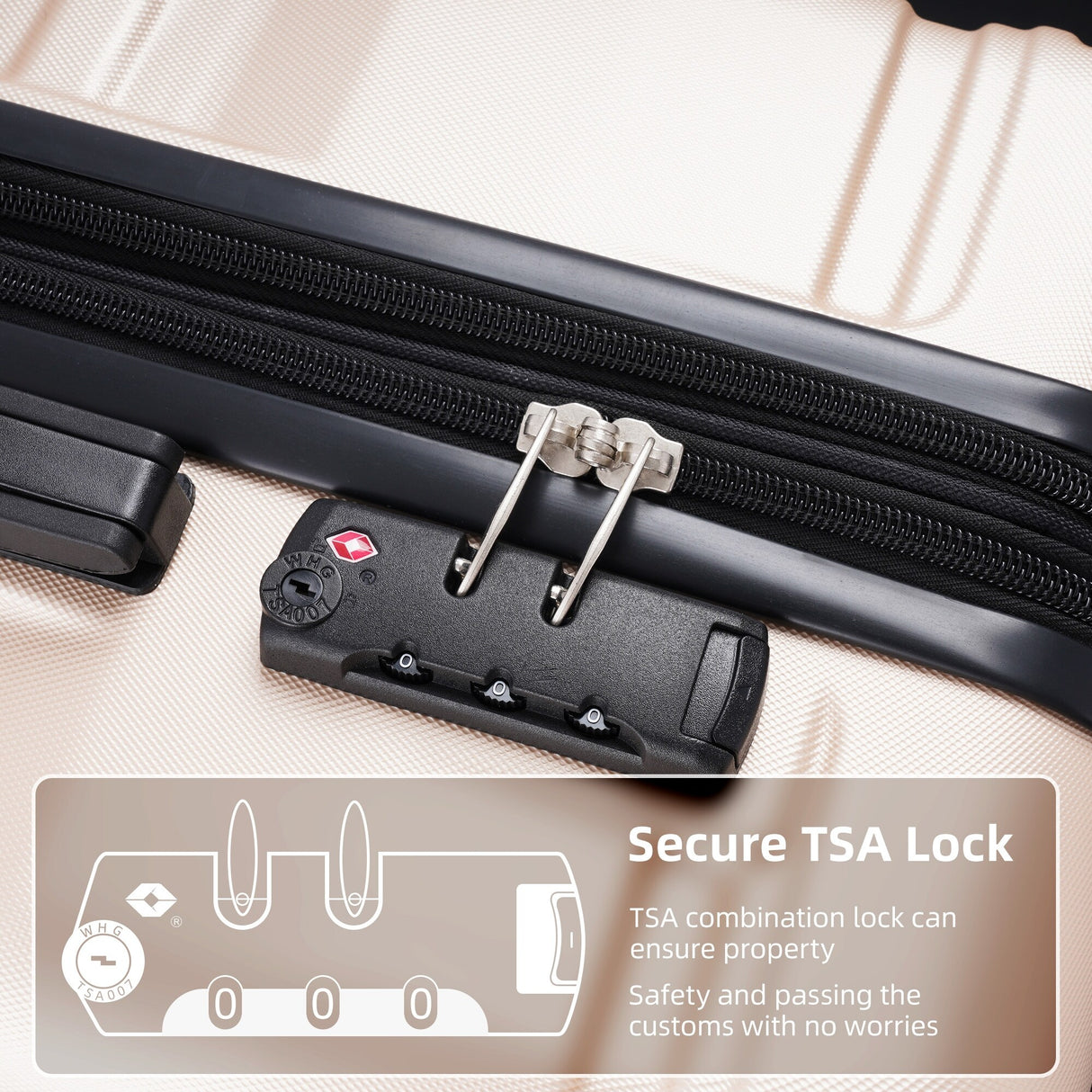 3 Pcs Luggage Set, Expandable ABS Hardshell Suitcases Spinner Wheels with TSA Lock 20''24''28''
