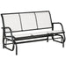 3-Person Patio Glider Bench, Outdoor Porch Glider Swing with 3 Seats, Breathable Mesh Fabric, Metal Frame