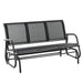 3-Person Patio Glider Bench, Outdoor Porch Glider Swing with 3 Seats, Breathable Mesh Fabric, Metal Frame