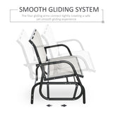3-Person Patio Glider Bench, Outdoor Porch Glider Swing with 3 Seats, Breathable Mesh Fabric, Metal Frame