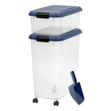 3-Piece Airtight Mobile Pet Food Storage with Treat Box and Scoop - 42 LBS