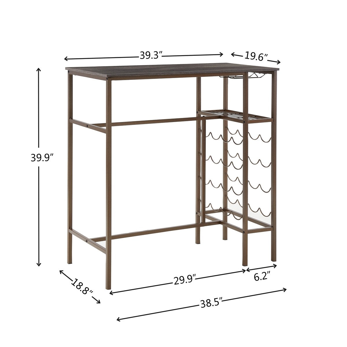 3-Piece Bar Steels Kitchen Dining Room Table Set