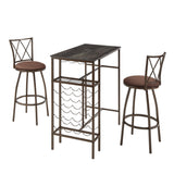 3-Piece Bar Steels Kitchen Dining Room Table Set
