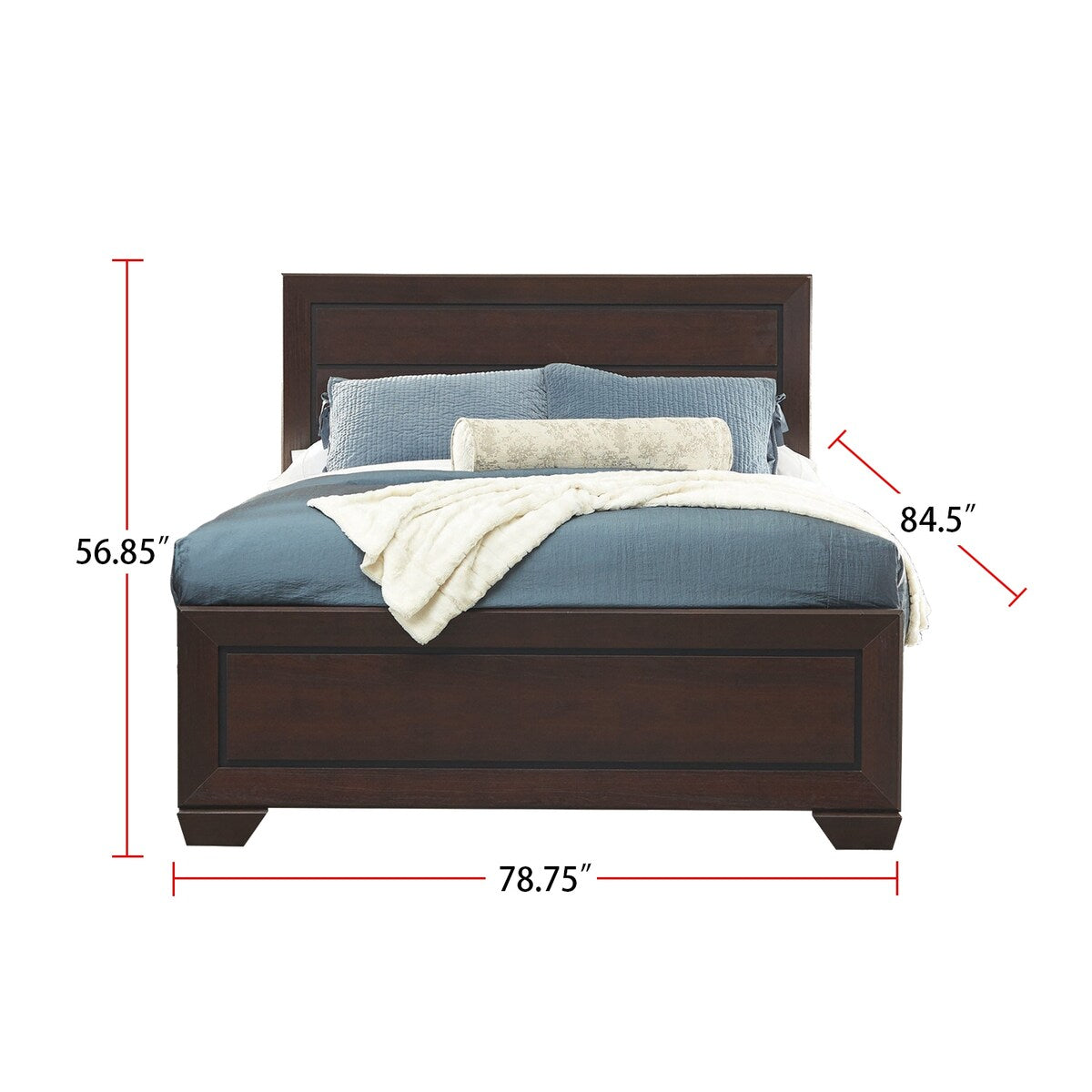 3 Piece Bedroom Set with Storage Dresser in Dark Cocoa
