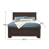 3 Piece Bedroom Set with Storage Dresser in Dark Cocoa