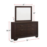 3 Piece Bedroom Set with Storage Dresser in Dark Cocoa