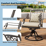 3 Piece Cast Aluminum Dining Set with Dining Table