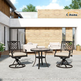 3 Piece Cast Aluminum Dining Set with Dining Table