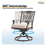 3 Piece Cast Aluminum Dining Set with Dining Table