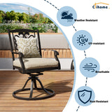 3 Piece Cast Aluminum Dining Set with Dining Table