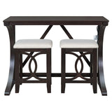 3-Piece Counter Height Dining Table Set with 2 Stools