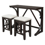 3-Piece Counter Height Dining Table Set with 2 Stools