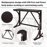 3-Piece Counter Height Dining Table Set with 2 Stools