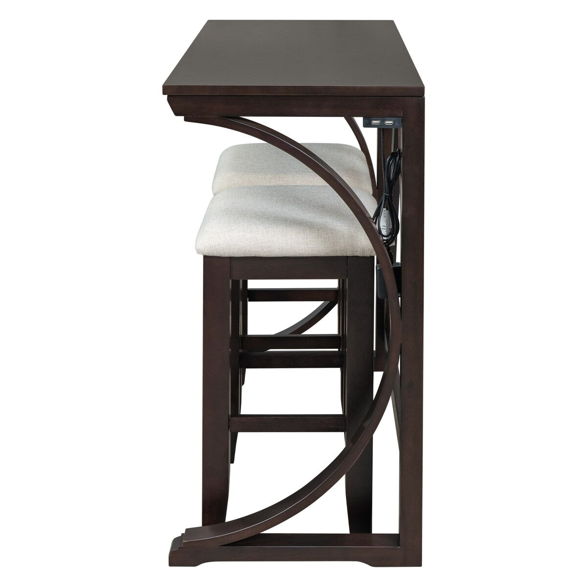 3-Piece Counter Height Dining Table Set with 2 Stools