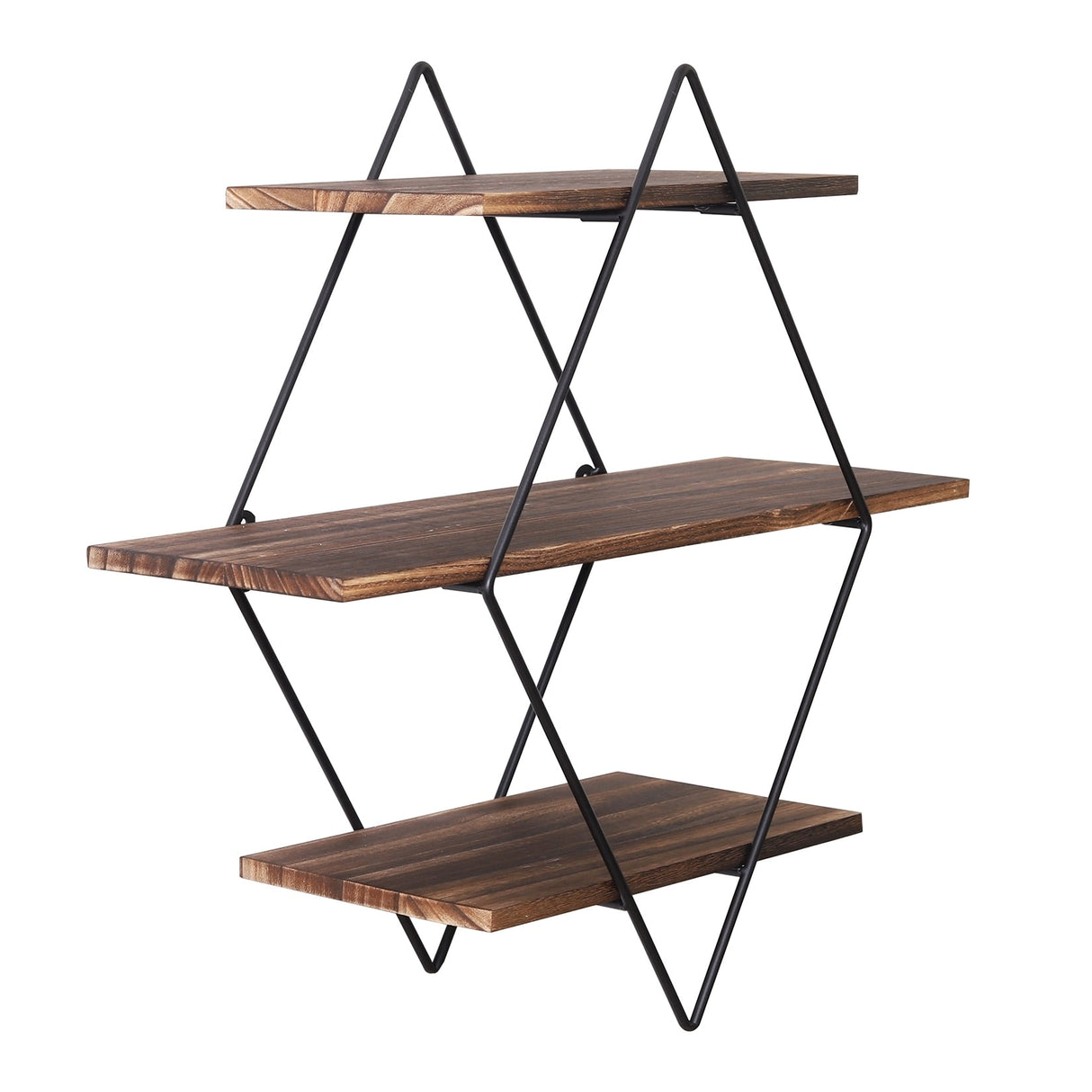 3 Piece Diamond Wood Floating Shelf - 20 inch H