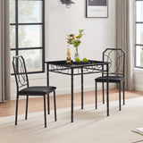 3-Piece Dining Table Set with 2 Chairs for Home Kitchen Breakfast Nook
