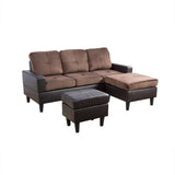 3-Piece Flexibly Combinable Sectional Sofa Set,Microfiber