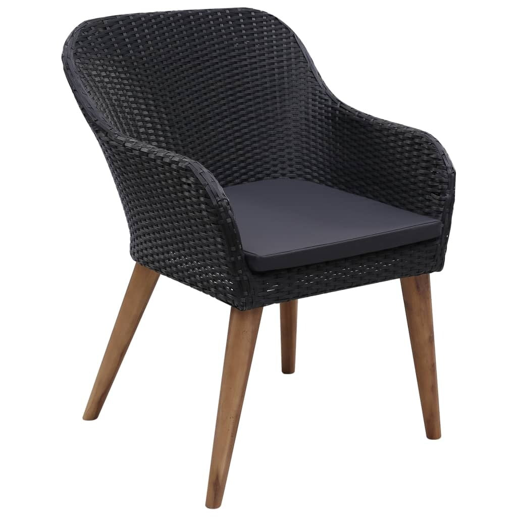 3 Piece Garden Dining Set Black