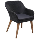 3 Piece Garden Dining Set Black