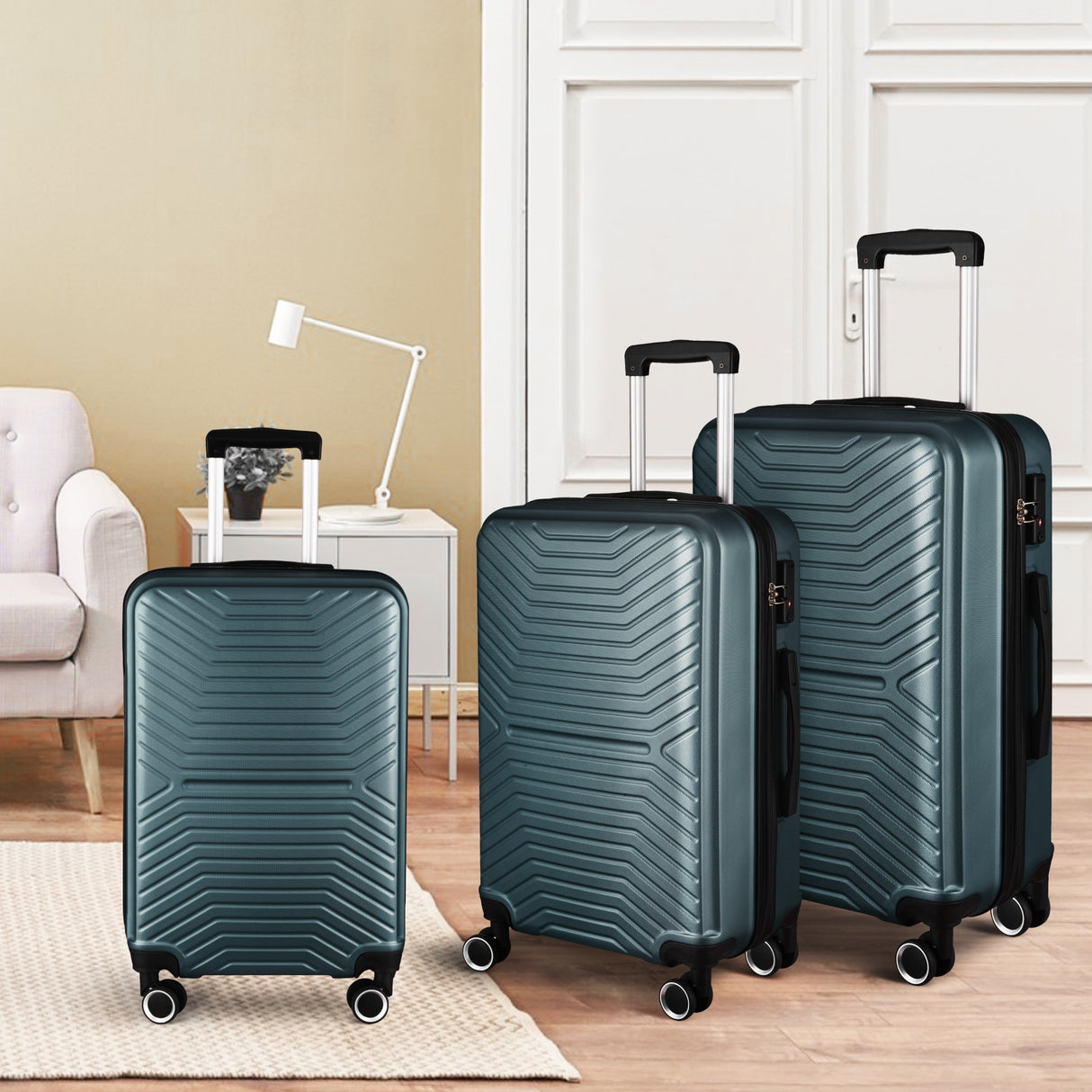 3-Piece Hardshell Luggage Set with TSA Lock - 20", 24", 28
