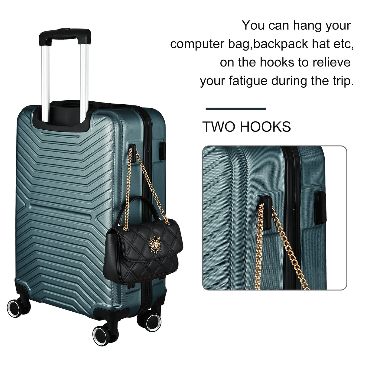 3-Piece Hardshell Luggage Set with TSA Lock - 20", 24", 28