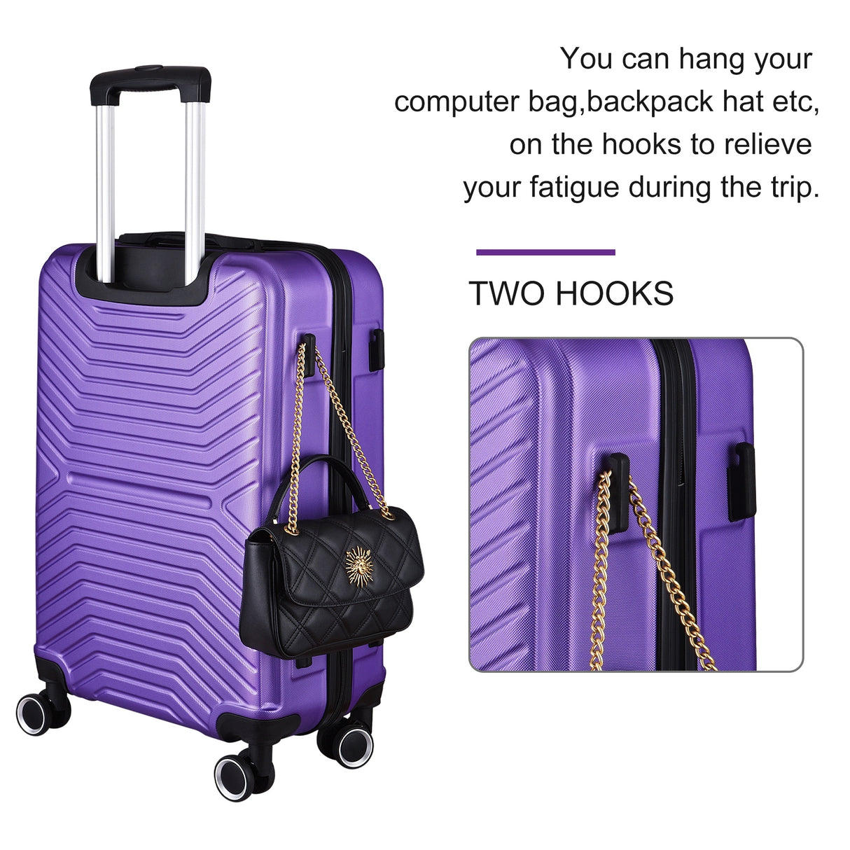 3-Piece Hardshell Luggage Set with TSA Lock - 20", 24", 28