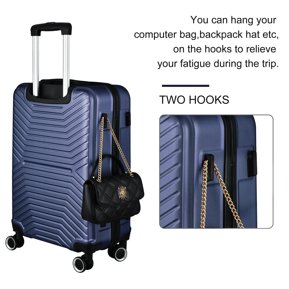 3-Piece Hardshell Luggage Set with TSA Lock - 20", 24", 28