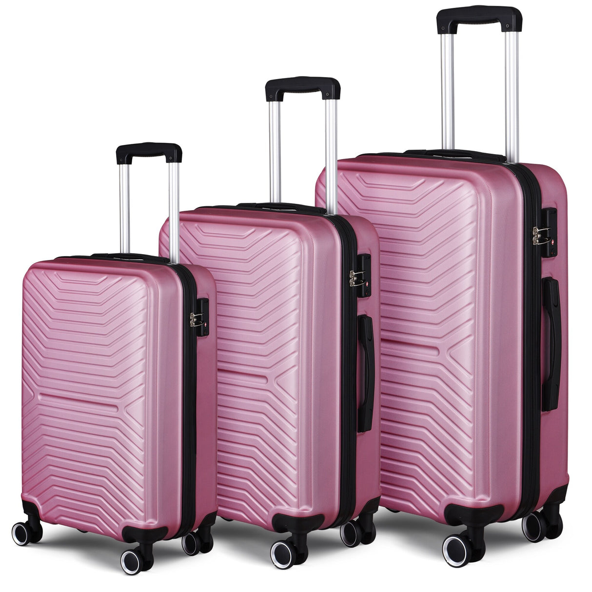 3-Piece Hardshell Luggage Set with TSA Lock - 20", 24", 28
