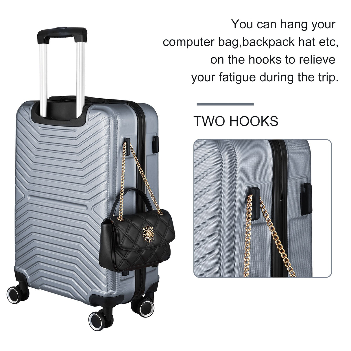 3-Piece Hardshell Luggage Set with TSA Lock - 20", 24", 28