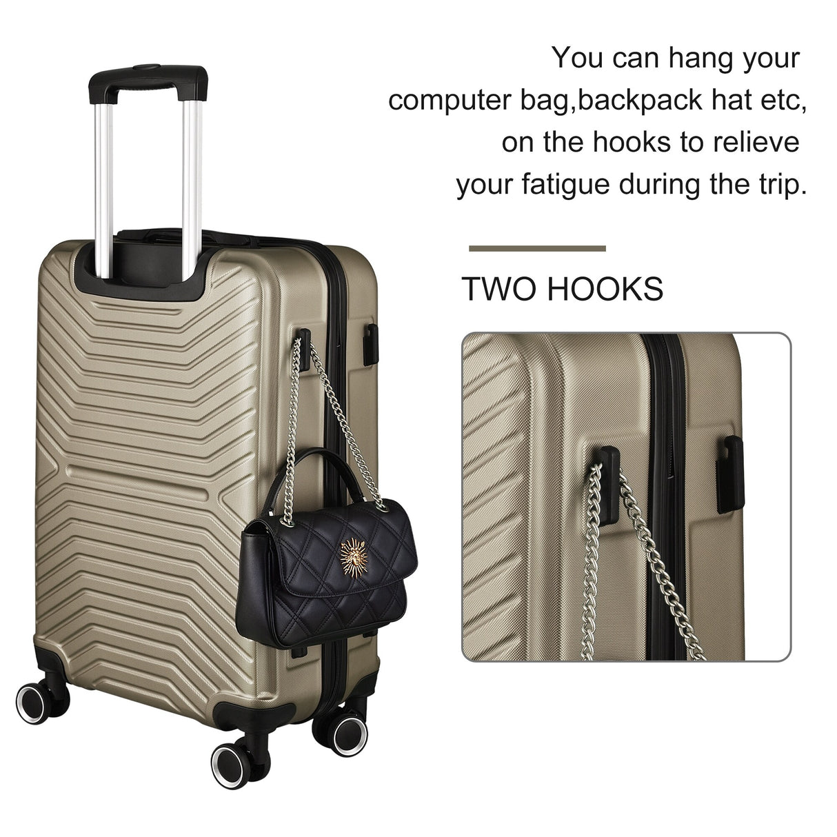 3-Piece Hardshell Luggage Set with TSA Lock - 20", 24", 28