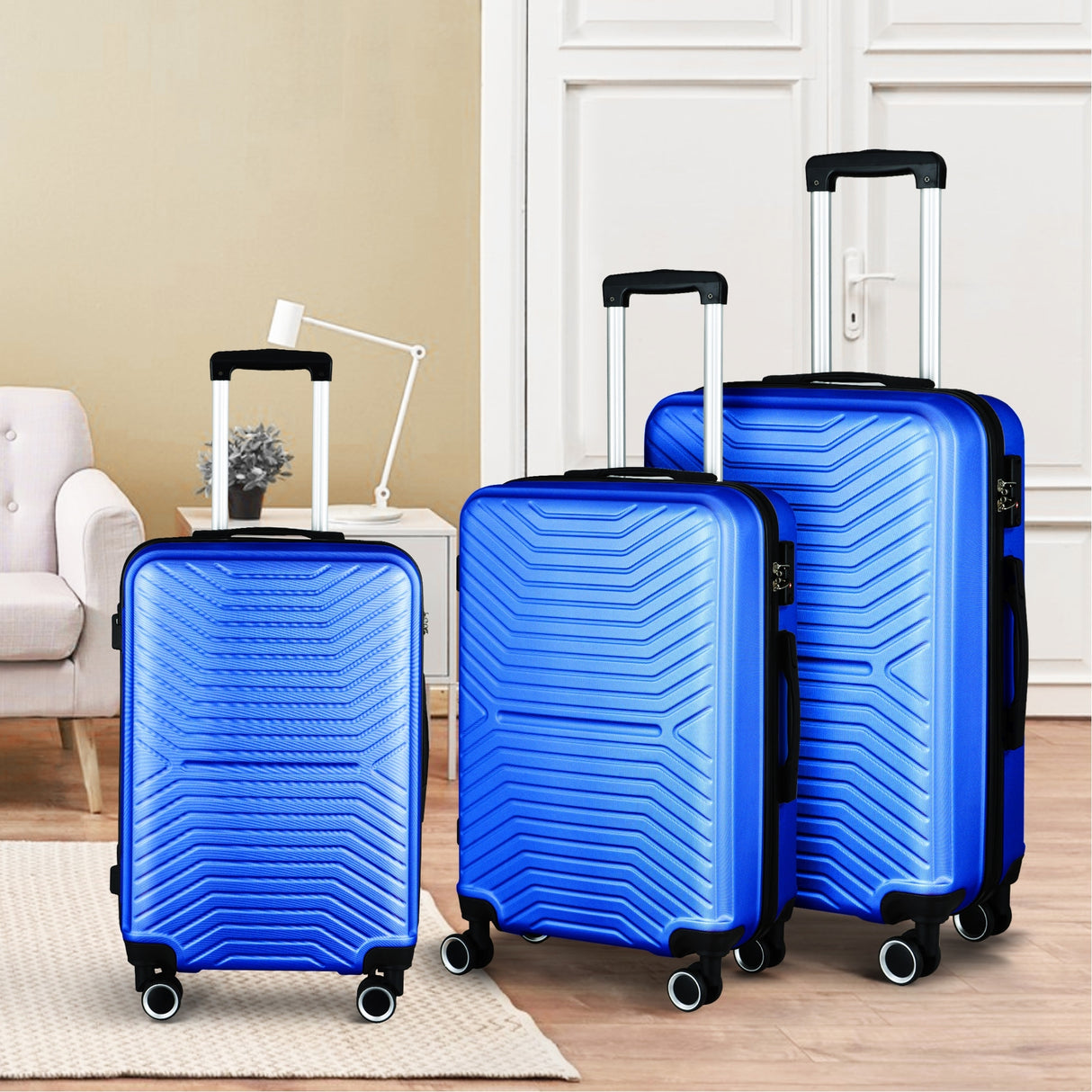 3-Piece Hardshell Luggage Set with TSA Lock - 20", 24", 28