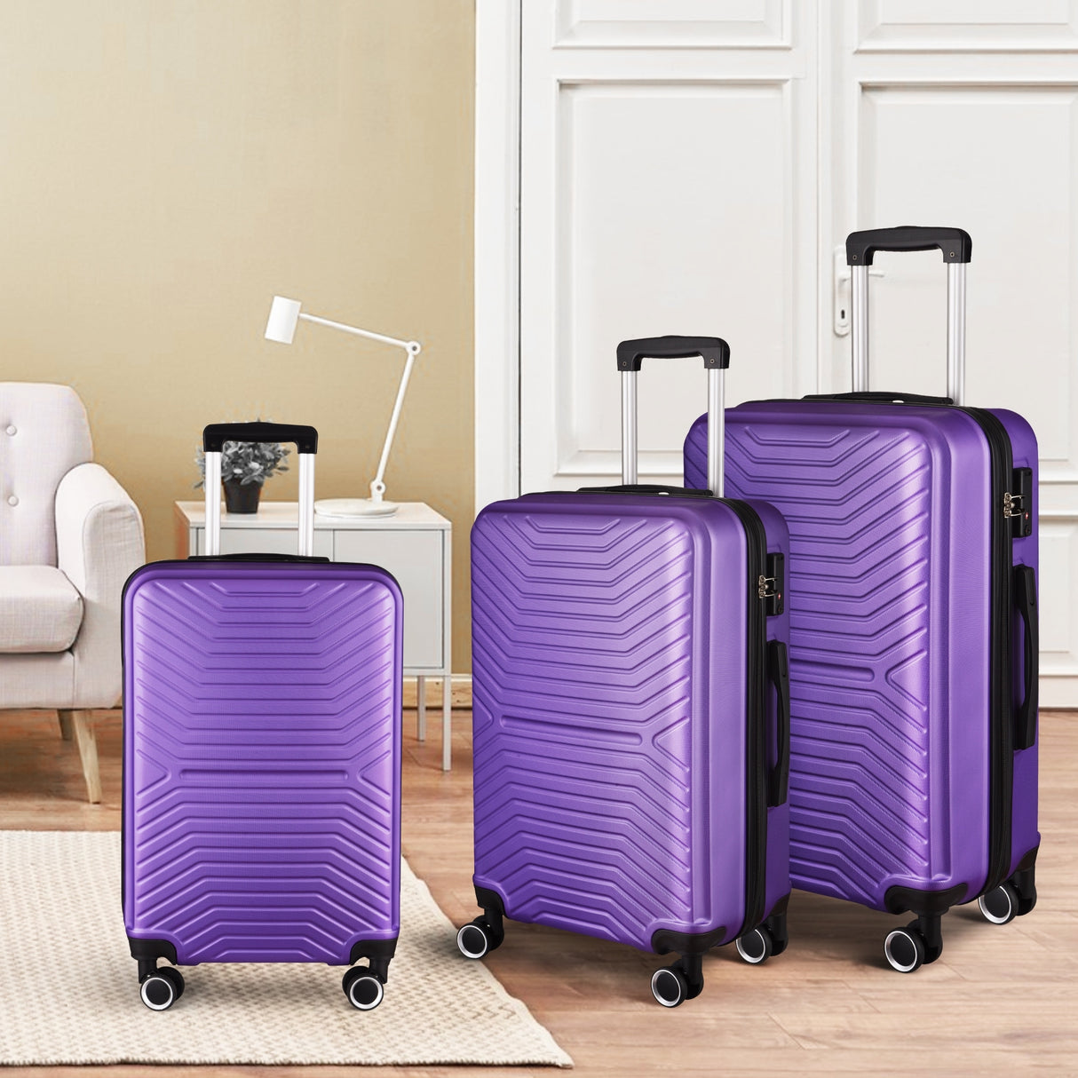 3-Piece Hardshell Luggage Set with TSA Lock - 20", 24", 28