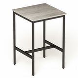 3-Piece Industrial Style Dining Bar Table Set with Square Bar Table and 2 Bar Chairs,Space Saving