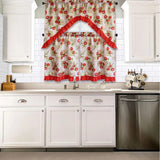 3 Piece Kitchen Curtain Rod Pocket Decorative Window Treatment Valance & Swag Curtain Set