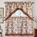 3 Piece Kitchen Curtain Rod Pocket Decorative Window Treatment Valance & Swag Curtain Set