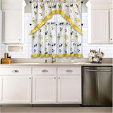 3 Piece Kitchen Curtain Rod Pocket Decorative Window Treatment Valance & Swag Curtain Set