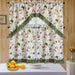 3 Piece Kitchen Curtain Rod Pocket Decorative Window Treatment Valance & Swag Curtain Set