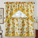 3 Piece Kitchen Curtain Rod Pocket Decorative Window Treatment Valance & Swag Curtain Set
