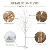 3 Piece Lighted Trees and Branches Set, Christmas Holiday Party Decorations Pre-Lit White Birch Tree LED Lighted Trees