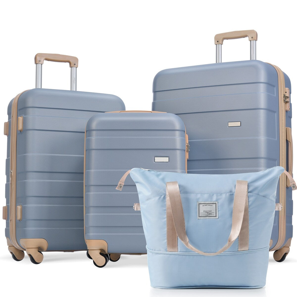 3 Piece Luggage Sets Hardside Expandable Carry On Suitcase Set with Spinner Wheel, Lightweight Rolling Suitcase with Travel Bag