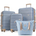 3 Piece Luggage Sets Hardside Expandable Carry On Suitcase Set with Spinner Wheel, Lightweight Rolling Suitcase with Travel Bag